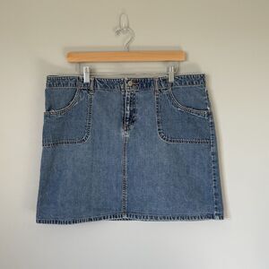 Old Navy Vintage y2k 2000's Denim Mini Skirt Blue 100% Cotton Women's Size 16